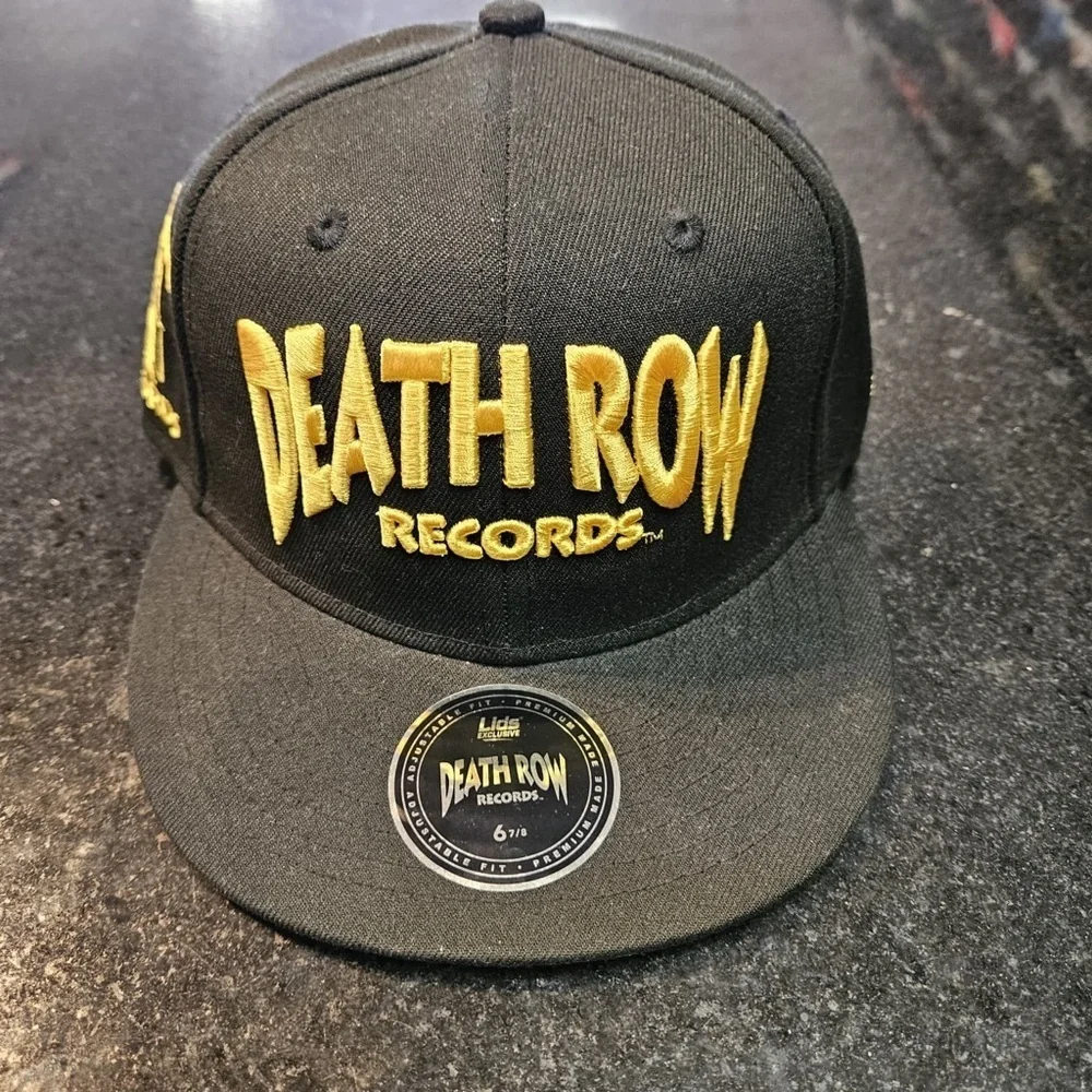 Sz 6 7/8 Black and Gold Death Row Records Hat